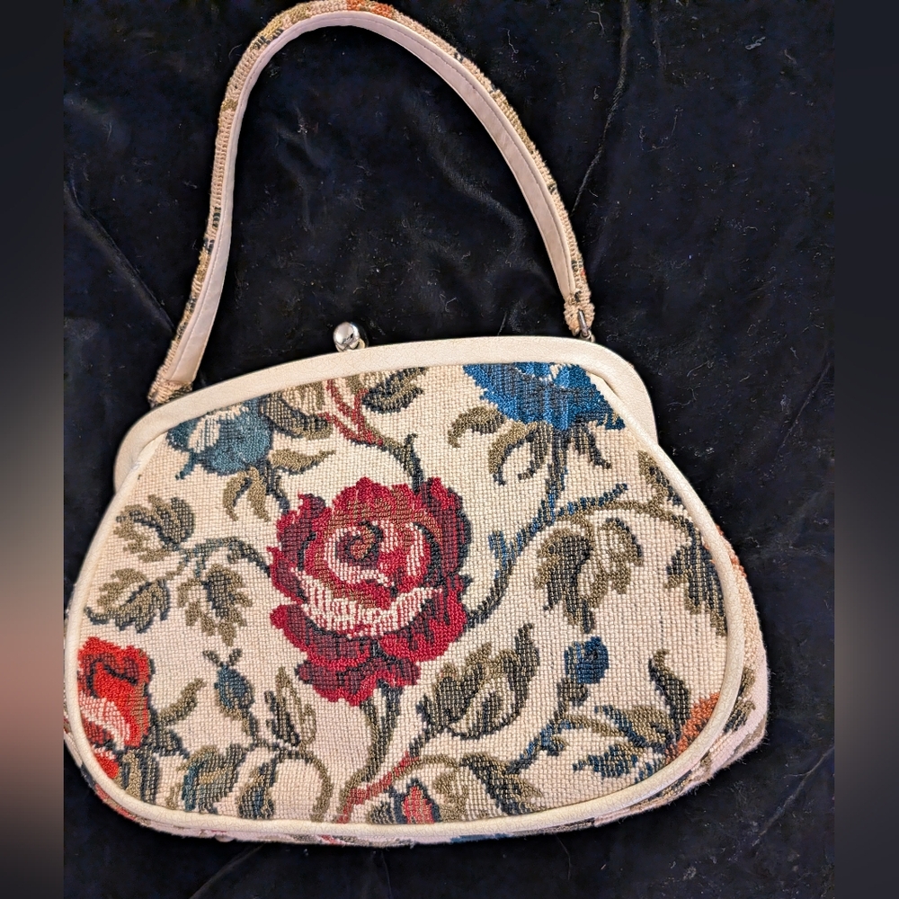 Julius Resnick Vintage 1950s Tapestry Carpet Bag Jr Florida LG Size Near Mint